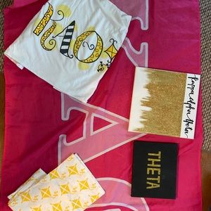 Kappa Alpha Theta Flag, pillowcases, and walk art